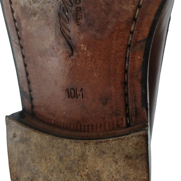 Mezlan Spain Mens 10M Brown Leather Dress Shoes Square-toe Oxfords Torello Derby - Picture 11 of 12